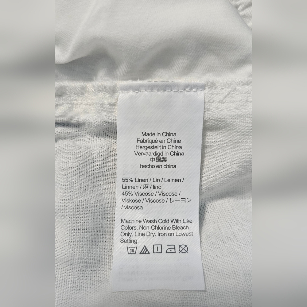 J.Crew Linen Blend Embroidered Drawstring White Short XS - Picture 4 of 5